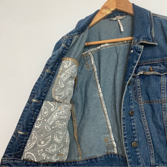 Free People Denim Jacket Small - Picture 4 of 8